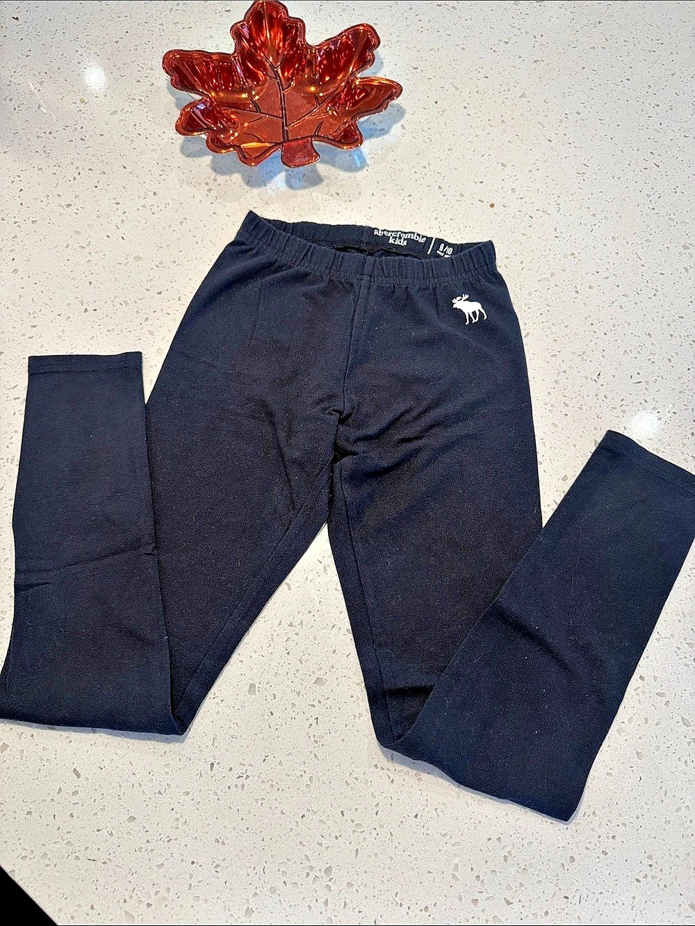 Abercrombie Kids Logo Leggings Girls Black Size 9/10